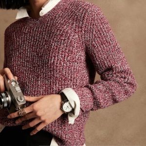 Banana Republic Factory New Red Marled Pullover Sweater Size Small NWOT